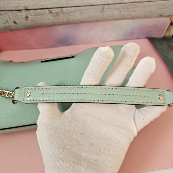 EUC 💎 Kate Spade Wellesley Byrd Mint Green Pebbled Leather Handbag - Picture 9 of 16